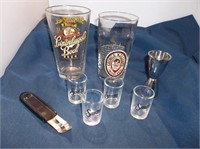 Beer & shot Glasses, Jigger, Can Opener