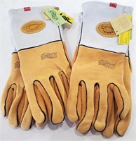 (2) New Large Caiman USA Elk Skin Work Gloves
