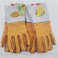 (2) New XL Caiman USA Elk Skin Work Gloves