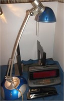 Desk Lamp, Stapler, Alarm Clock, Book Ends