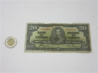 Billet 20$ Canada 1937