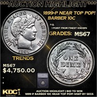***Auction Highlight*** 1899-p Barber Dime Near To