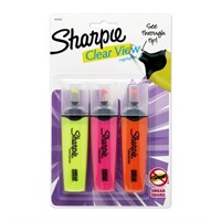 SM3254  Sharpie Clear View Highlighters, 3pk