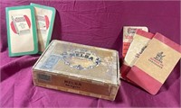 FLOR DE MELBA CIGAR BOX+5-1950'S POCKET CALENDARS