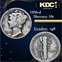1936-d Mercury Dime 10c Grades vg, very good