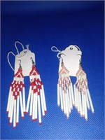 NEW 2 Pair Handcrafted Beaded Earrings