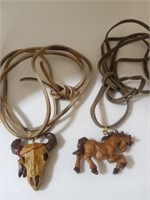 Handcrafted Wood Steer Head & Horse