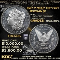 ***Auction Highlight*** 1887-p Morgan Dollar Near