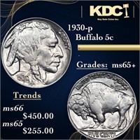 1930-p Buffalo Nickel 5c Grades GEM+ Unc