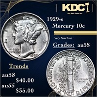 1929-s Mercury Dime 10c Grades Choice AU/BU Slider