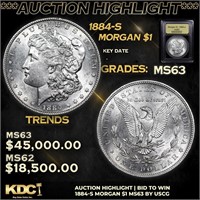 ***Auction Highlight*** 1884-s Morgan Dollar $1 Gr