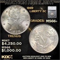 ***Auction Highlight*** 1899 Liberty Nickel 5c Gra