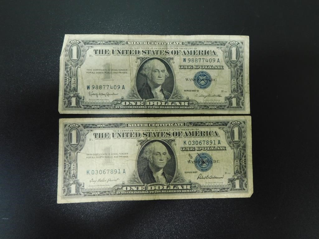 Pair of 1957 U.S. $1 Silver Certificates