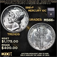 ***Auction Highlight*** 1916-p Mercury Dime 10c Gr