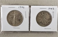 1941 & 1942 Liberty Silver Half Dollars