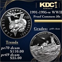 Proof 1991-1995-w WWII Modern Commem Half Dollar 5