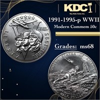 1991-1995-p WWII Modern Commem Half Dollar 50c Gra