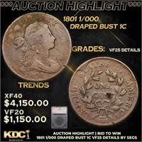 ***Auction Highlight*** 1801 1/000 Draped Bust Lar