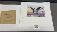 1980 California Duck Stamp & Print by Walter Wolfe