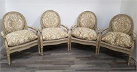 4 Henredon upholstered armchairs