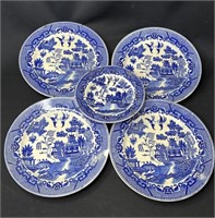 5 vintage transfer ware plates from Occupied