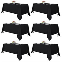 Fitable Black Tablecloths for Rectangle Tables, 6