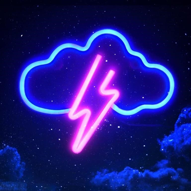 MEETULED Neon Sign Cloud Lightning LED Light Wall