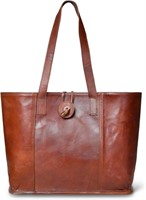 FM7687  Vintage Leather Tote Bag, Brown