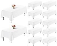 12 Pack Table Cloth White Tablecloth 60 x 102 Inch