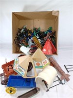 Vintage cowboy and Indian toys and more.