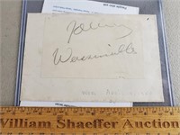 Johnny Weissmuller Actor Signed Cut - No COA