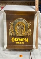 Vtg Lighted Olympia Beer Sign Good Luck 16”