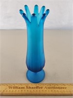 Westmoreland Blue Glass Bud Vase 9 & 3/8"H