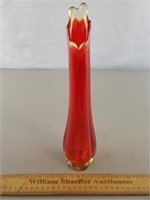 Vintage Amberina Swung Vase 11 & 5/8" H