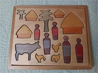 Village Scene  Wooden Puzzle