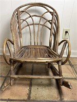 Cute Doll Or Child’s Rustic Twig Rocking Chair