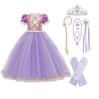 R7212  KAWELL Girls Rapunzel Princess Costume with