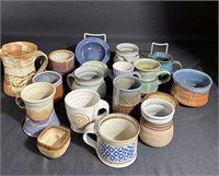Lot Of 18 Pieces Of Handmade Pottery/ Stoneware