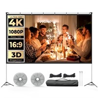 WEWATCH 120 Inch Projector Screen, Portable and Fo