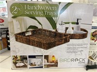 Birdrock home 2pc handwoven serving trays