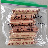 6ct Rolls 1940-1946 Wheat Pennies
