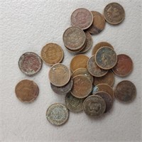 25ct Indian Head Pennies 1800s-1900s