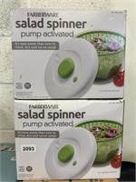 Lot of 2 farberware salad spinners pump activated