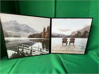 2 Mountain Scene Pictures 10x10