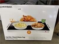 Chefman family sized glass top warming tray brand