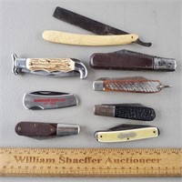 Assorted Knives & Staight Razor