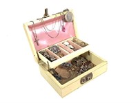 Small 2-Tier Jewelry Box Filled  w/ Jewelry