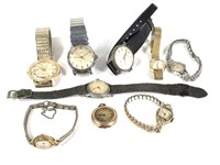 9 Vtg Wristwatches & Pocket Watch