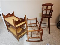 Vintage Lot of DOLL / Baby Doll Furniture