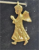 14k Gold Angel Pendent 3/4" l